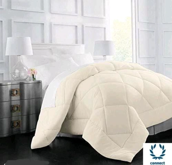 Elegant 200 GSM Microfibre Comforter Double Bed for Winter | Luxurious Quilt Blanket Double Bed | Soft Microfiber Qulits AC Comforters | Size 100X90 Inche Cream - Free Size, Cream, Cotton, Pack of1